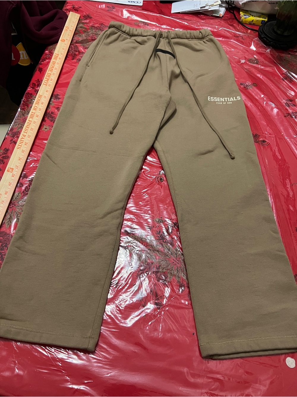 Fear of God ESSENTIALS Taupe Sweatshirt with White Logo